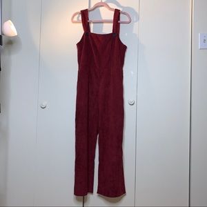 Burgundy ribbed jumpsuit